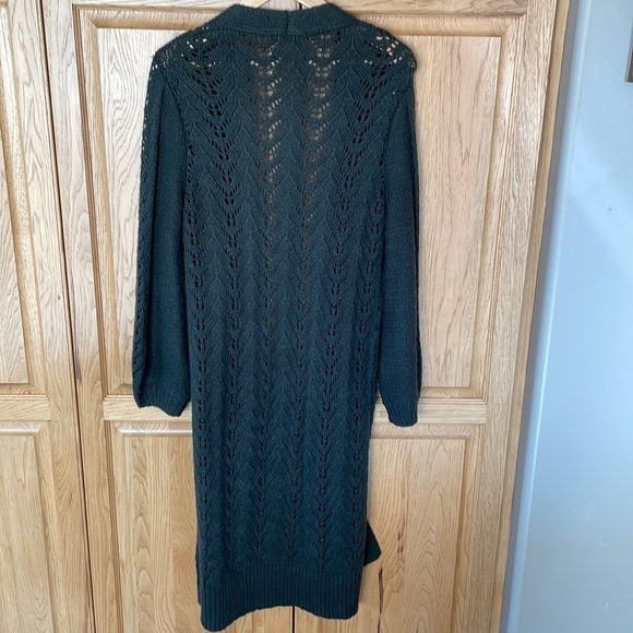 Dex Dark Green Long Knit Cardigan size extra small - Picture 4 of 4